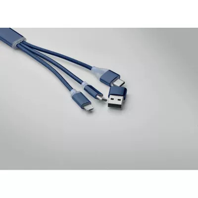 Kabel do ładowania 4 w 1 z brelokiem BLUE - Francuski Granat (MO2141-85)