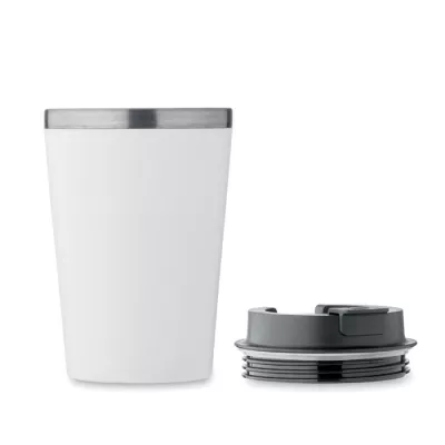 Kubek dwuścienny z powłoką ceramiczną 350 ml BLERM - Bialy (MO2572-06)