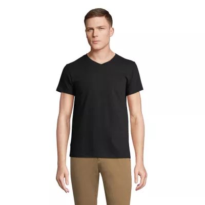 Koszulka unisex z dekoltem w serek Sol's REGENT V - Deep Black (S04765-DB)