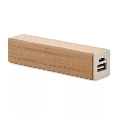 Powerbank 2600 mAh w bambusowej obudowie POWERBAMC - Drewna (MO2342-40)