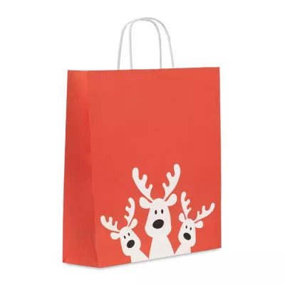 Torba świąteczna papierowa duża 90 g/m² BAO LARGE - Czerwony (CX1566-05)