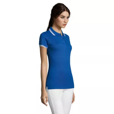 Polo damskie z piki 200 g/m² Sol's PASADENA WOMEN - Królewski Niebieski/biały (S00578-RW)