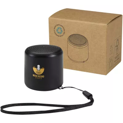 Velkis głośnik bezprzewodowy Bluetooth® o mocy 3 W z tworzyw sztucznych pochodzących z recyklingu - Czarny (12448590)