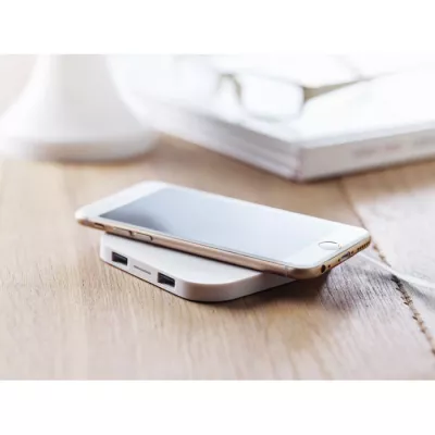 Ładowarka bezprzewodowa 15W z portami USB UNIPAD - Bialy (MO9309-06)