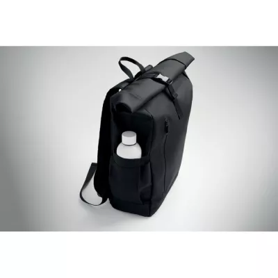 Plecak rolltop na laptop RPET 600D BANGKOK ROLL - Czarny (MO2643-03)