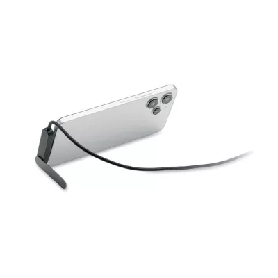 Kabel USB-C 60W z podstawką na telefon NIFTY - Czarny (MO3192-03)