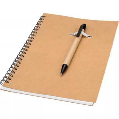 Notes A5 w linie z długopisem z tektury z recyklingu KENTWOOD - brązowy (190701)