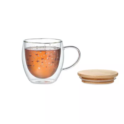 Kubek szklany dwuścienny 220 ml SION - Przezroczysty (CX1523-22)
