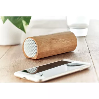 Głośnik w bambusowej obudowie 2x5W SPEAKBOX - Drewna (MO6219-40)