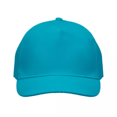 Czapka z daszkiem 5-panelowa z bawełny 180 g/m² SUNNY - Turkusowy (MO2345-12)
