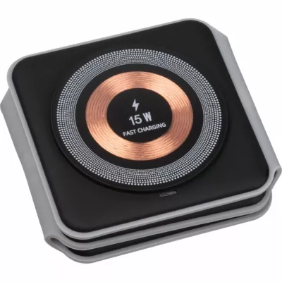 Ładowarka indukcyjna 3w1 AMY - czarny (3524703)