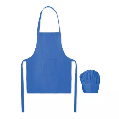 Fartuch i czapka kucharska dla dzieci 80 g/m² KID CHEF - Niebieski (MO2826-37)