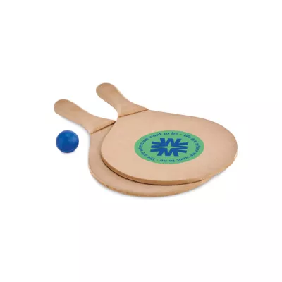 Rakietki do tenisa plażowego z MDF z piłką RAQUET - Drewna (MO6829-40)
