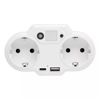 Wtyczka USB z lampką nocną - biały (56-0402719)