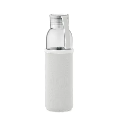 Butelka szklana z recyklingu 500 ml w etui EBOR - Bezowy (MO2089-13)