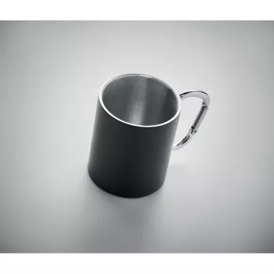 Kubek stalowy z karabińczykiem 300 ml TRUMBA - Czarny (MO6873-03)
