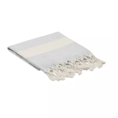 Ręcznik hammam z recyklingu 75x150 cm 140 g/m² AGOURA - Szary (MO6554-07)