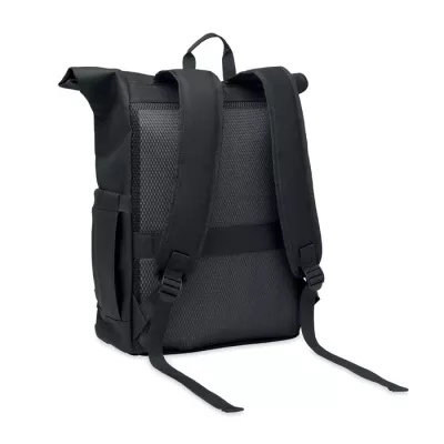 Plecak rolltop na laptop RPET 600D BANGKOK ROLL - Czarny (MO2643-03)