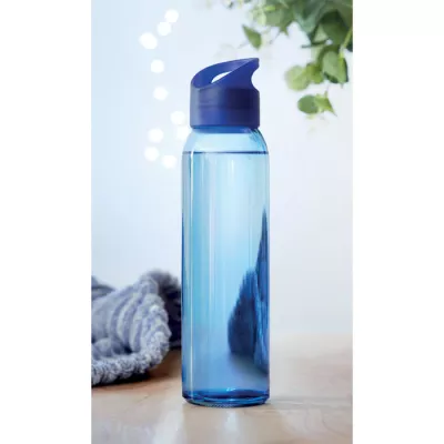 Butelka szklana z uchwytem 470 ml PRAGA - Niebieski (MO9746-37)