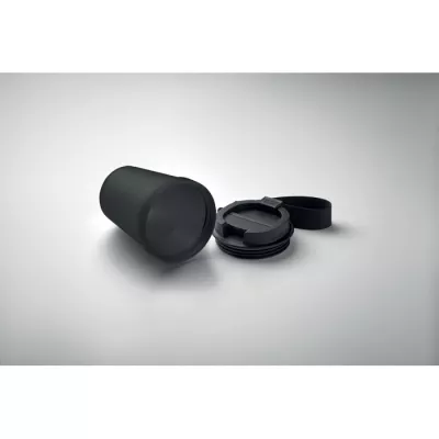 Kubek z PP z paskiem 300 ml ISFORDEN TUMBLER - Czarny (MO2670-03)