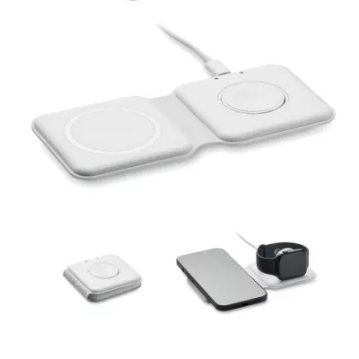 Stacja ładująca 2 w 1 składana 15W FLIP - Bialy (MO2445-06)