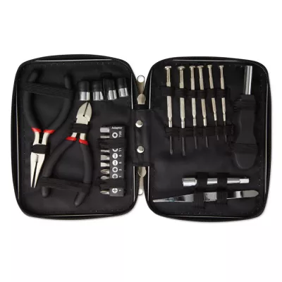 Zestaw narzędzi w aluminiowym etui PAUL - Czarny (MO8241-03)