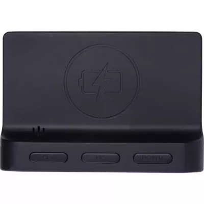 Budzik z bezprzewodową ładowarką ADELAIDE - czarny (532503)