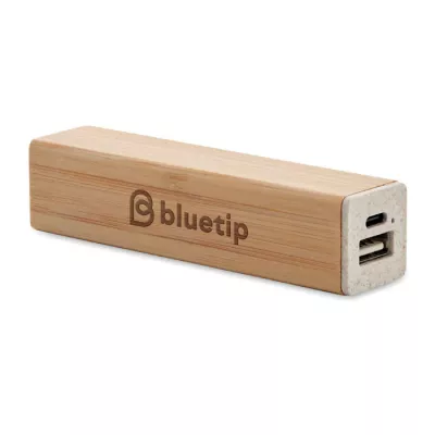 Powerbank 2600 mAh w bambusowej obudowie POWERBAMC - Drewna (MO2342-40)
