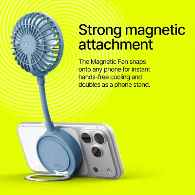 Fresh 'n Rebel Bezprzewodowy Magnetyczny Wentylator z Podstawką pod Telefon - jasnoniebieski (LT49755-N0012)