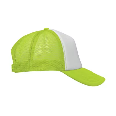 Czapka trucker 5-panelowa 150 g/m² BUBBLE - Biały/Neonowy Żółty (MO2269-84)