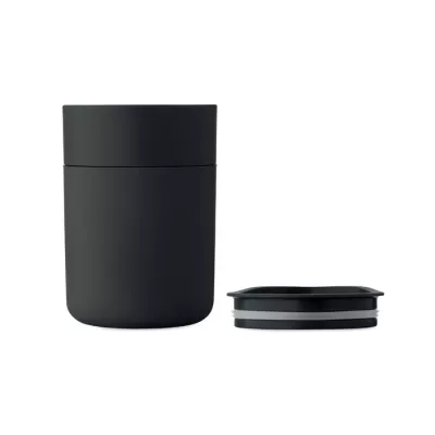 Kubek z PP z silikonową osłoną 330 ml GOBLET - Czarny (MO2773-03)
