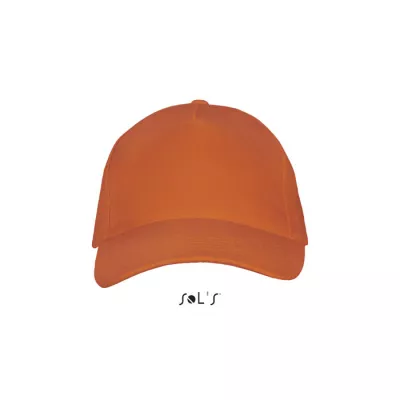 Czapka z daszkiem 5-panelowa 260 g/m² Sol's LONG BEACH - Pomaranczowy (S00594-OR)