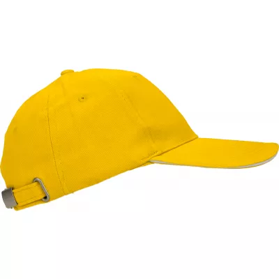 Czapka z daszkiem bawełniana 6 paneli, 260 g/m² CURTIS - żółty (5046608)