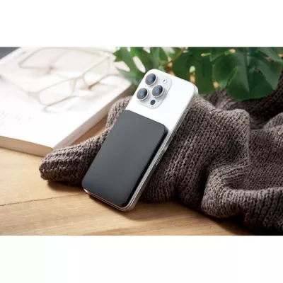 Powerbank magnetyczny ultracienki 5000 mAh SLIMVOLT - Czarny (MO3178-03)