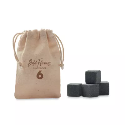 Kamienne kostki lodu 4 szt. w etui ROCKS - Bezowy (MO9943-13)