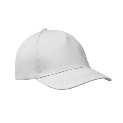 Czapka z daszkiem 5-panelowa z bawełny 160 g/m² BUZZ - Bialy (MO1447-06)
