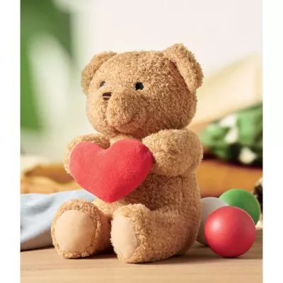 Miś pluszowy z sercem 23 cm SNUGGLE - Czerwony (MO2949-05)