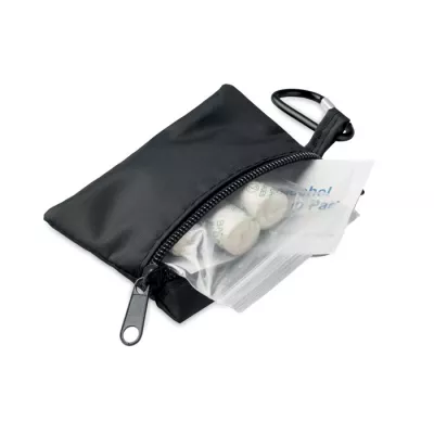 Apteczka kompaktowa w etui z RPET CAREONE - Czarny (MO2819-03)
