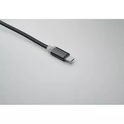Kabel do ładowania 4 w 1 z brelokiem BLUE - Czarny (MO2141-03)
