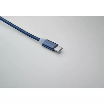 Kabel do ładowania 4 w 1 z brelokiem BLUE - Francuski Granat (MO2141-85)