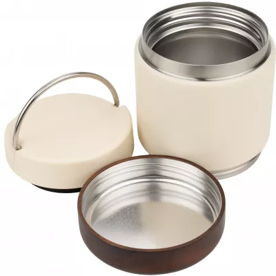 Lunch box termiczny stalowy z recyklingu PORTO CERVO MoLu 400 ml - biały (398306)