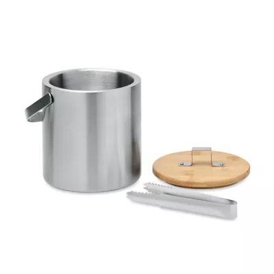 Pojemnik na lód 1200 ml ze szczypcami KOKKOLA - Srebrny Mat (MO6741-16)