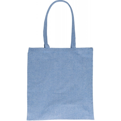 Torba bawełniana z recyklingu z długimi uszami 140 g/m2 LAMBERTO - niebieski (6235804)