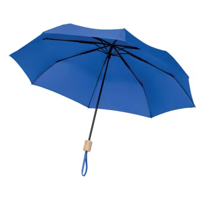 Parasol składany 21" z RPET z drewnianą rączką TRALEE - Niebieski (MO9604-37)