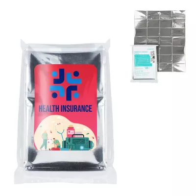 Koc ratunkowy do udzielania pierwszej pomocy 130 x 210 cm - srebrny (LT90318-N0005)