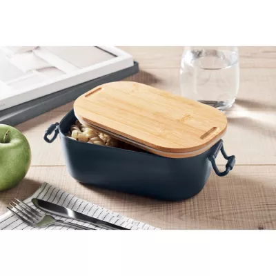 Lunchbox z PP z bambusową pokrywką 700 ml LEKKER - Francuski Granat (MO2459-85)