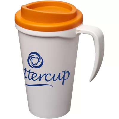 Kubek termiczny z serii Americano® Grande o pojemności 350 ml - Biały-Pomarańczowy (21000405)