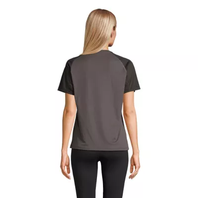 Koszulka sportowa damska Sol's VORTEX WOMEN - Black/Charcoal Grey (S04788-BI)