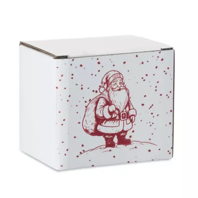 Kubek ceramiczny świąteczny 300 ml FESTIMUG - Bialy/Czerwony (CX1571-35)