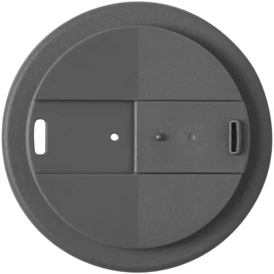 Kubek Americano® Eco z recyklingu o pojemności 350 ml z pokrywą odporną na zalanie - Czarny-Szary (21042582)